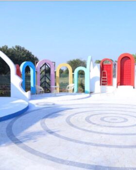 Fiber Crafted Temple Gate for Marriage Venue