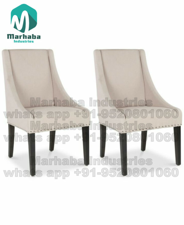 Carved Wooden Chair with Cushioned Back