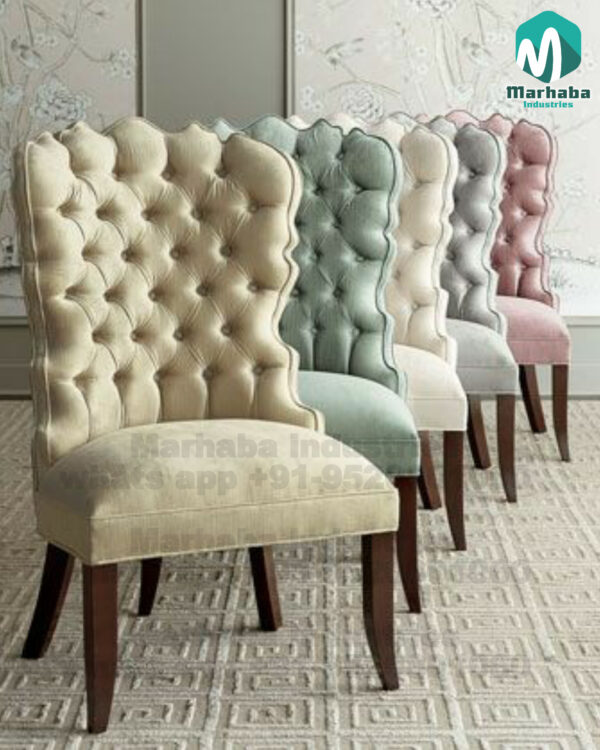 High Back Upholstered Wooden Dining Chair