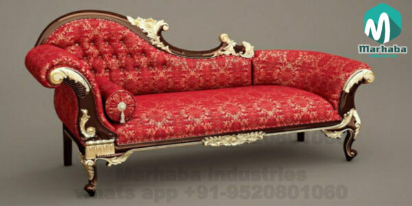 Victorian Style Handcrafted Wooden Sofa