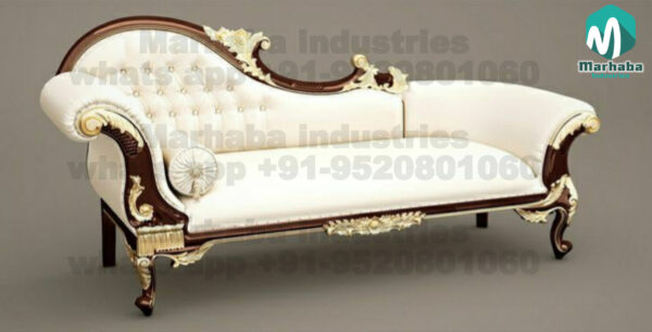 Luxury Chaise Lounge with Tufted Backrest